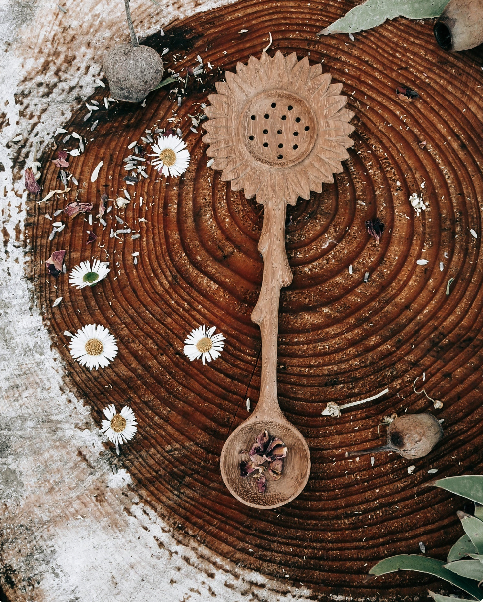 The Sunflower Slotted Duo Spoon